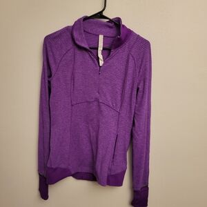 VGUC Lululemon Runderful Mini Check Pique 1/2 Zip Pullover, Purple, Size 6
